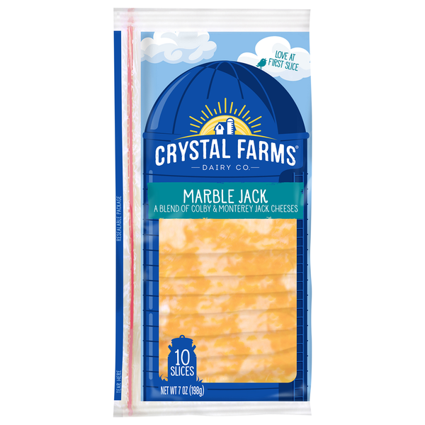 Crystal Farms Cheese Slices, Marble Jack hero