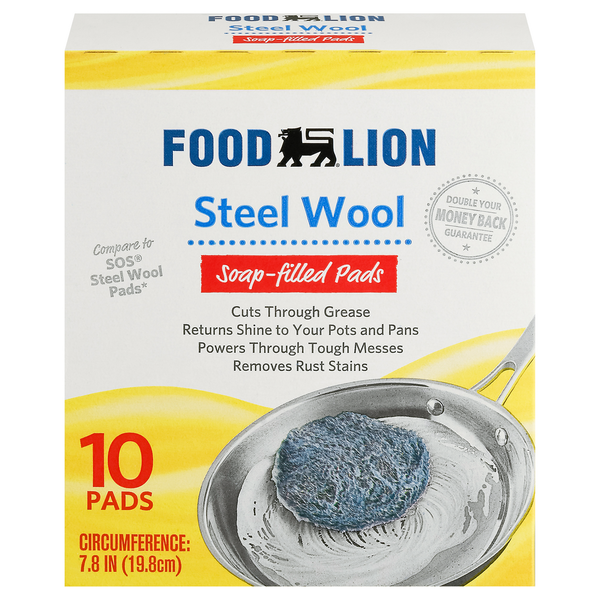 Cleaning Products Food Lion Soap-Filled Pads, Steel Wool hero