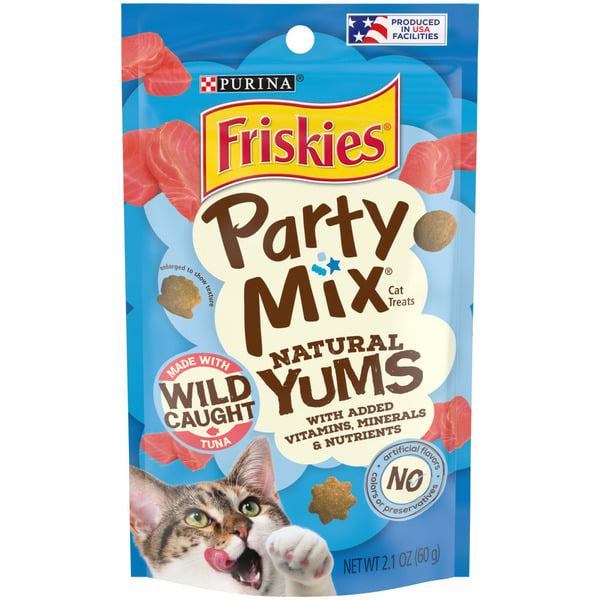 Cat Food & Care Purina Friskies Natural Cat Treats, Party Mix Natural Yums With Wild Tuna hero