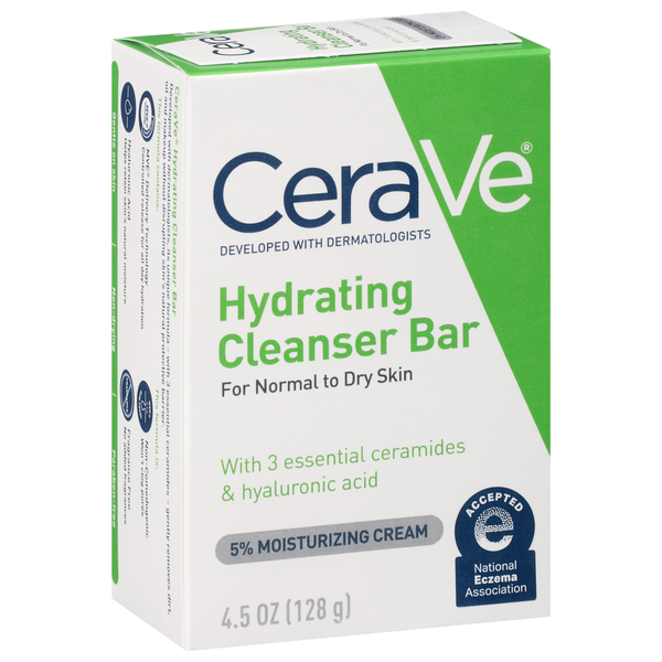 Body Lotions & Soap CeraVe Cleanser Bar, Hydrating, 5% Moisturizing Cream hero