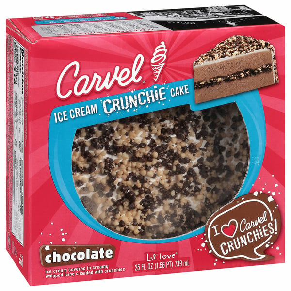 Frozen Dessert Carvel Chocolate Ice Cream Crunchie Cake, Whipped Icing & Chocolate Crunchies hero