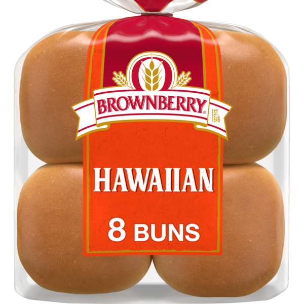 Buns & Rolls Brownberry 8 count, Hawaiian Buns hero