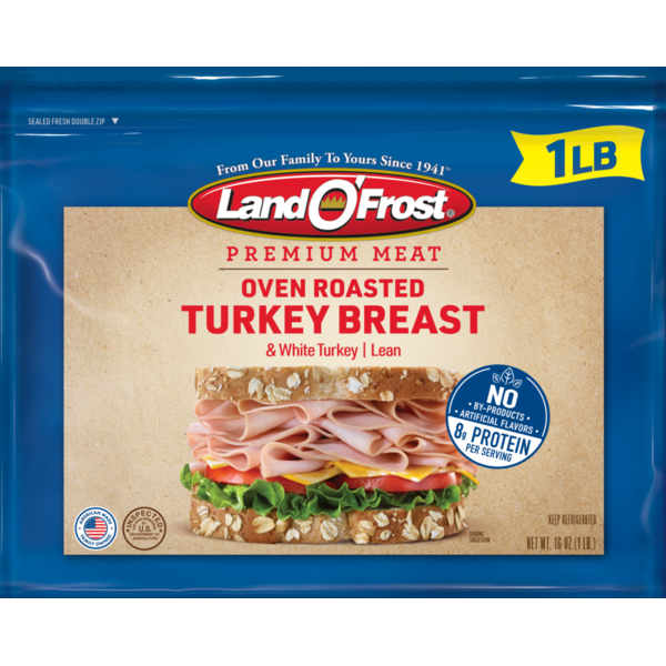 Packaged Lunch Meat Land O’Frost Premium Oven Roasted Turkey Breast hero