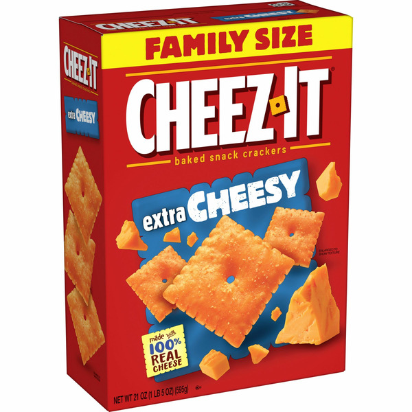 Cheez-It Cheese Crackers, Baked Snack Crackers, Lunch Snacks, Extra Cheesy hero