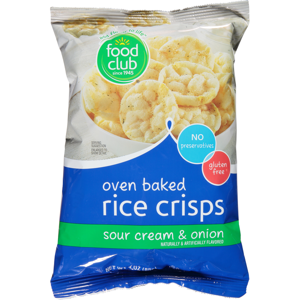 Other Creams & Cheeses Food Club Rice Crisps, Sour Cream & Onion, Oven Baked hero