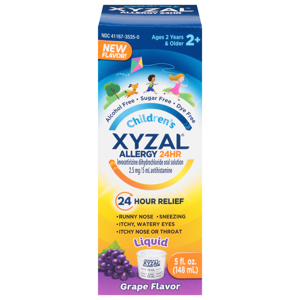 Cold, Flu & Allergy Xyzal Allergy, 24 hr, Children's, Liquid, Grape Flavor hero