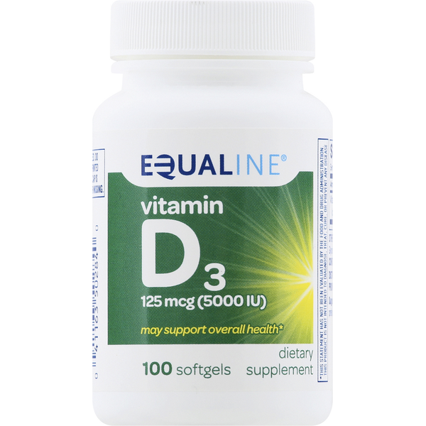 Vitamins & Supplements Equaline Vitamin D3, 125 mcg, Softgels hero