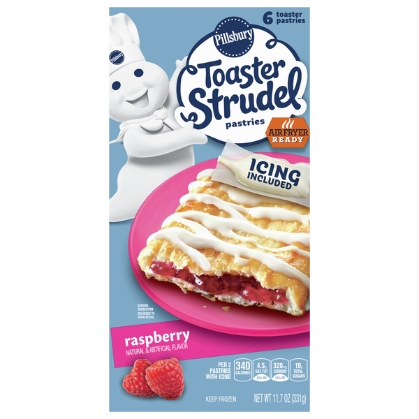 Frozen Breakfast Pillsbury Toaster Pastries, Raspberry hero