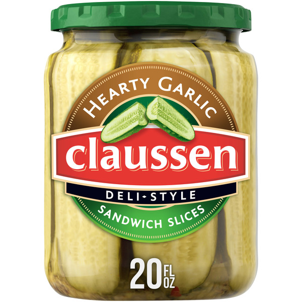 Pickled Goods & Olives Claussen Hearty Garlic Deli-Style Sandwich Pickle Slices hero