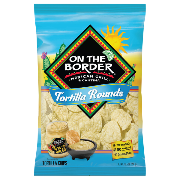 Chips & Pretzels On The Border Tortilla Chips, Mexican Grill & Cantina, Tortilla Rounds hero