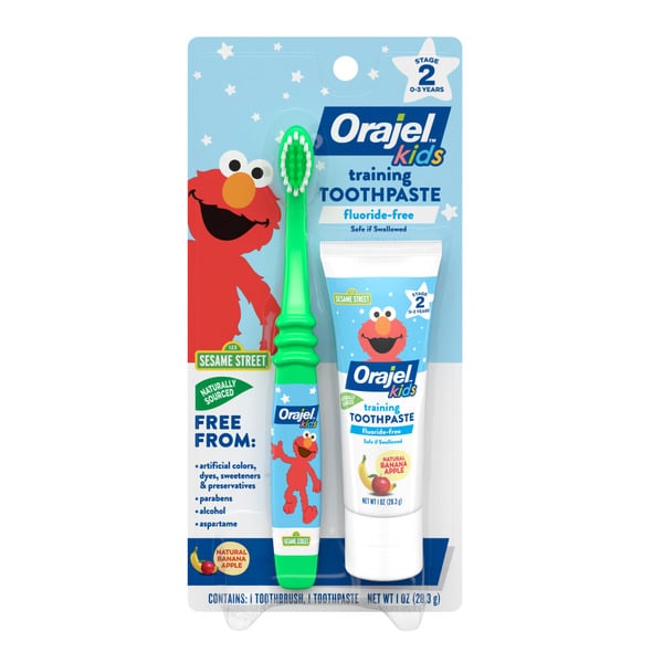 Baby First Aid & Vitamins Orajel Toothpaste, Training, Natural Banana Apple hero