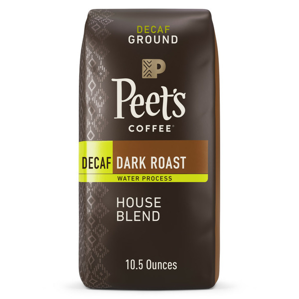 Coffee Peet's Coffee Decaf House Blend, Dark Roast Ground Coffee, Bag hero