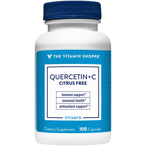 Vitamin C The Vitamin Shoppe Quercetin Plus C - Citrus Free Seasonal Support (100 Capsules) hero