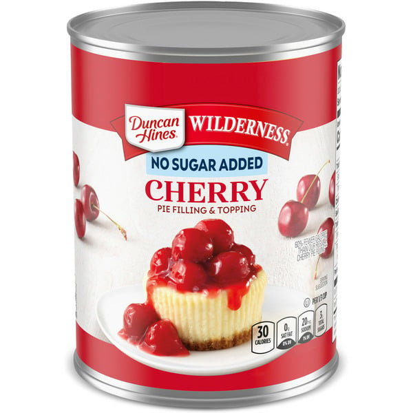 Baking Ingredients Duncan Hines Wilderness Wilderness No Sugar Added Cherry Pie Filling and Topping hero