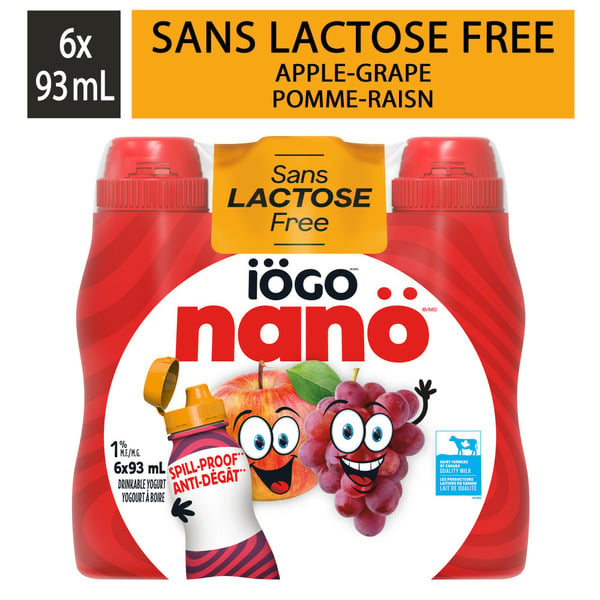 Yogurt iÖGO Nanö Drinkable Yogurt Lactose Free Apple-Grape 1% hero