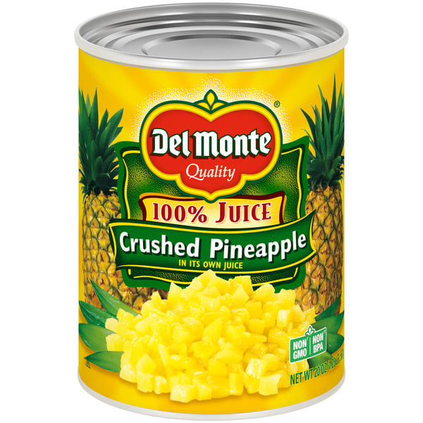 Canned Fruit & Applesauce Del Monte Crushed Pineapple, 100% Juice hero