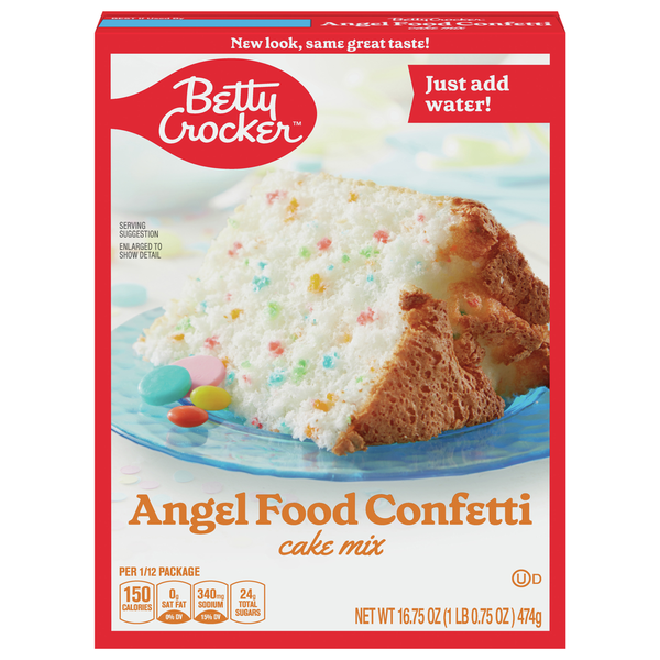 Doughs, Gelatins & Bake Mixes Betty Crocker Cake Mix, Angel Food Confetti hero