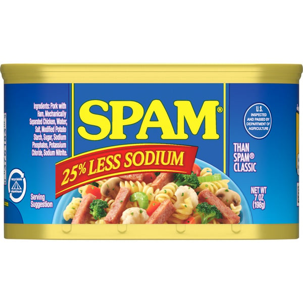 Canned Meat & Seafood SPAM Less Sodium hero