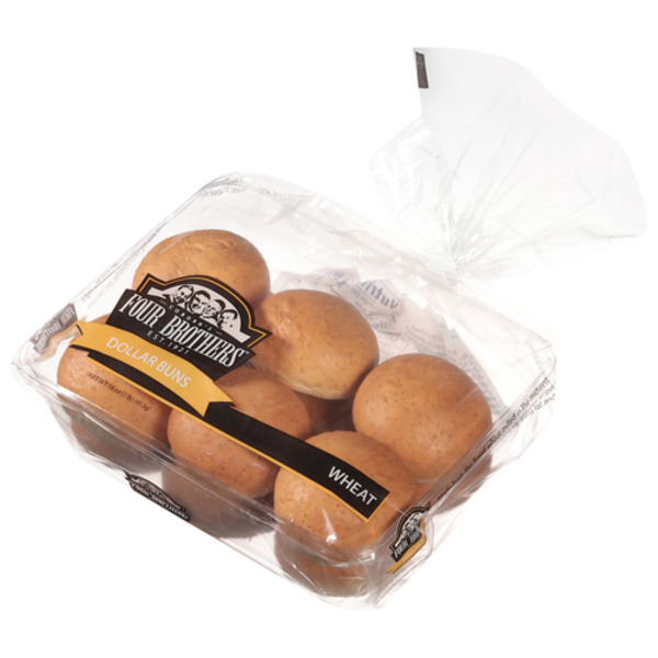 Buns & Rolls Four Brothers Wheat Dollar Buns - 12 Ct. hero