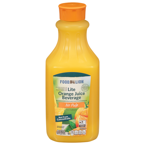 Juice & Nectars Food Lion No Pulp Light Orange Juice hero