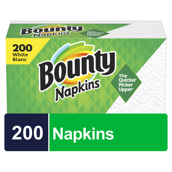 Disposable Tableware & Napkins Bounty Paper Napkins, White and Print hero