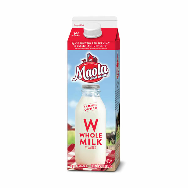 Milk Maola Whole Milk Quart, Ultra-Pasteurized hero