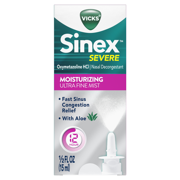 Cold, Flu & Allergy Vicks Sinex SEVERE, Nasal Spray, Moisturizing Ultra Fine Mist with Soothing Aloe hero