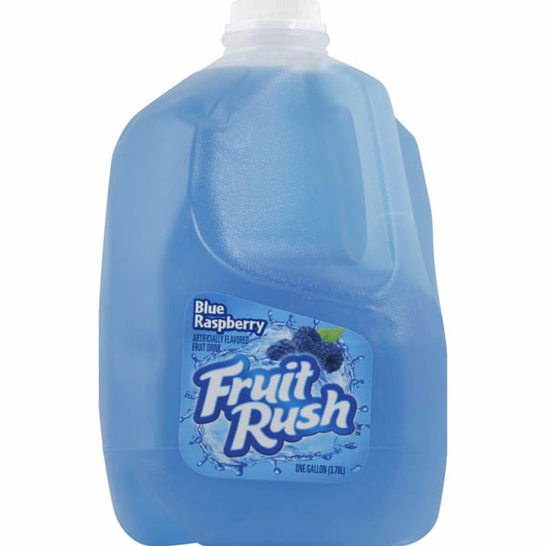 Refrigerated Fruit Rush Blue Raspberry Drink One Gallon Plastic Jug hero