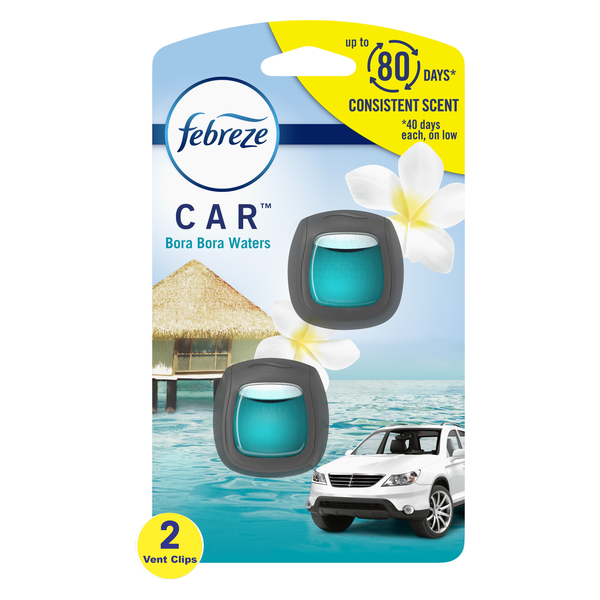 Air Fresheners & Candles Febreze Car Air Freshener Vent Clip Bora Bora Scent, Car Vent Clip hero