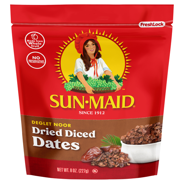 Nuts, Seeds & Dried Fruit Sun-Maid Deglet Noor Dried Diced Dates - Fresh-Lock® Zipper Stand-Up Bag hero