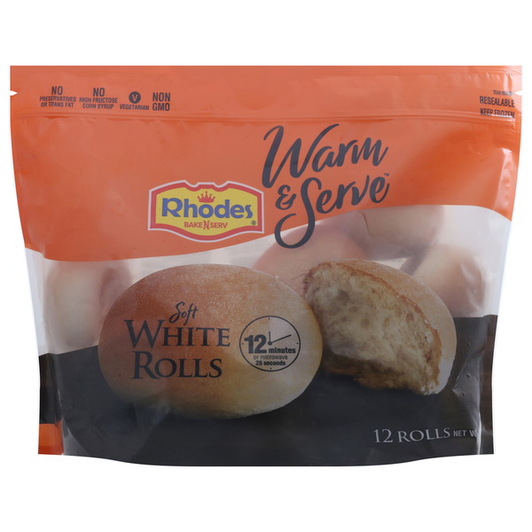 Buns & Rolls Rhodes Bake-N-Serv White Rolls, Soft hero