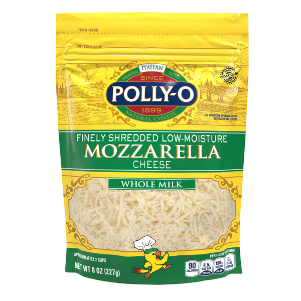 Packaged Cheese Polly-O Mozzarella Finely Shredded Cheese with Whole Milk hero