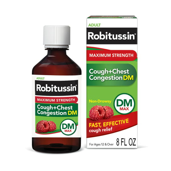 Cold, Flu & Allergy Robitussin Maximum Strength Cough+Chest Congestion DM Non Drowsy Liquid hero