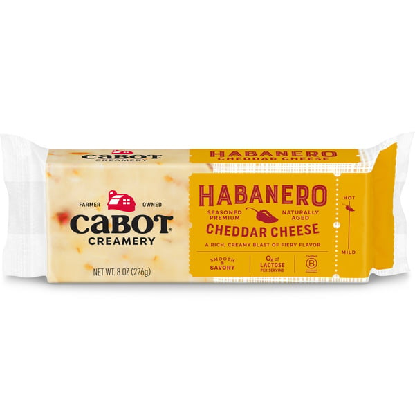 Packaged Cheese Cabot Naturally Aged Hot Habanero Cheddar Cheese Block hero