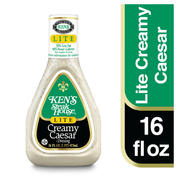 Salad Dressing & Toppings Ken's Steak House Dressing, Lite, Creamy Caesar hero