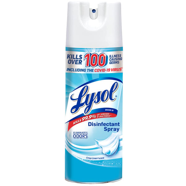 Laundry Lysol Disinfectant, Sanitizing and Antibacterial Spray, Crisp Linen hero