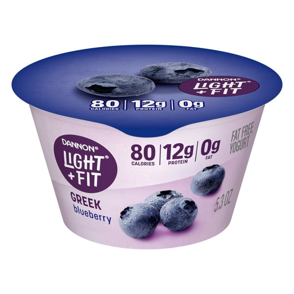 Yogurt Dannon Light + Fit Blueberry Greek Nonfat Yogurt Cup hero