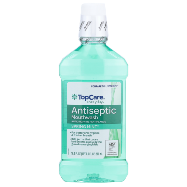 Oral Hygiene TopCare Antigingivitis / Antiplaque Antiseptic Mouthwash, Spring Mint hero