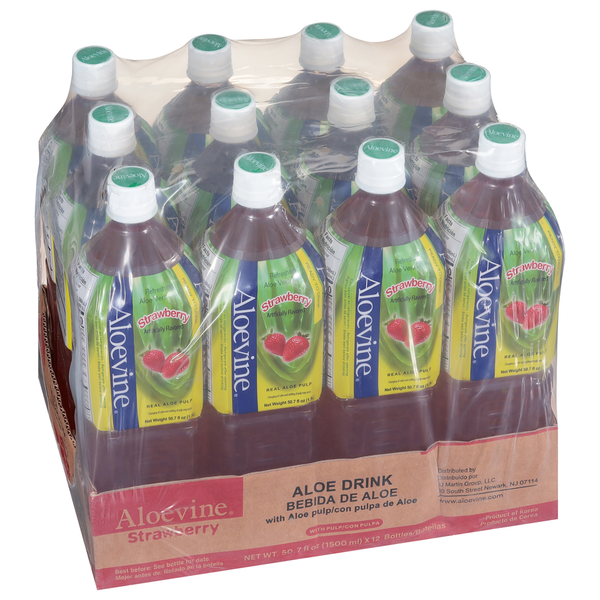 Juice & Nectars Aloevine Aloe Vera Drink, Refreshing, Strawberry hero