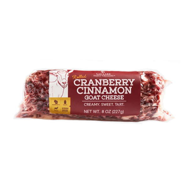 Specialty Cheeses LaClare Family Creamery Rolled, Cranberry Cinnamon, Goat Cheese hero