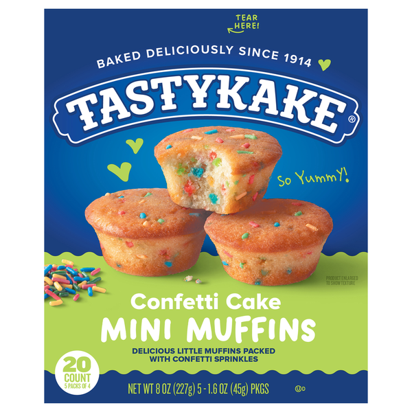 Cookies & Cakes Tastykake Muffins, Confetti Cake, Mini hero