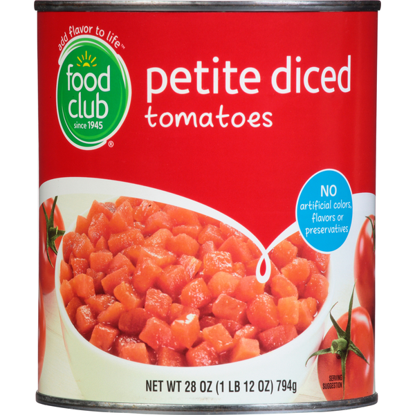 Canned & Jarred Vegetables Food Club Tomatoes, Petite, Diced hero