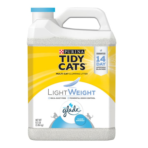 Cat Supplies Purina Tidy Cats Low Dust Clumping Cat Litter, LightWeight Glade Clear Springs Multi Cat Litter hero