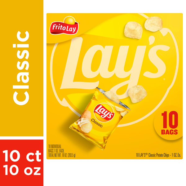 Chips & Pretzels Lay's Potato Chips Classic 1 Oz, 10 Count hero