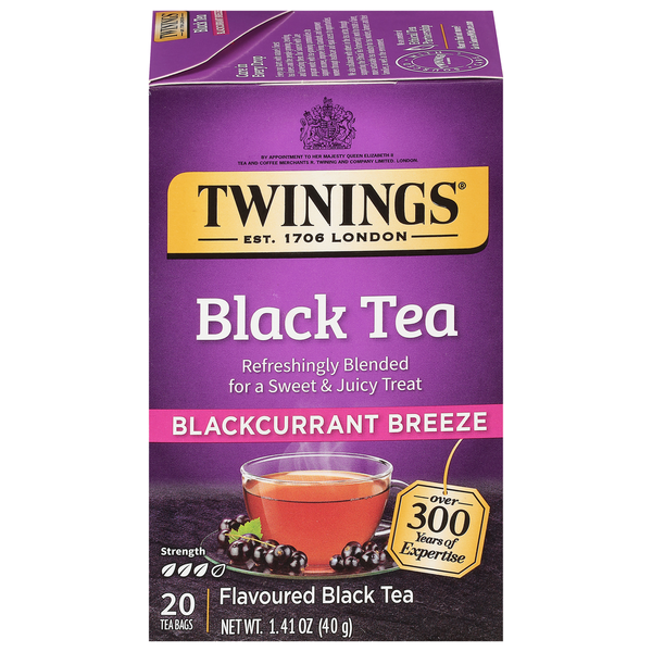 Tea Twinings Of London Blackcurrant Breeze Premium Black Tea Bags hero