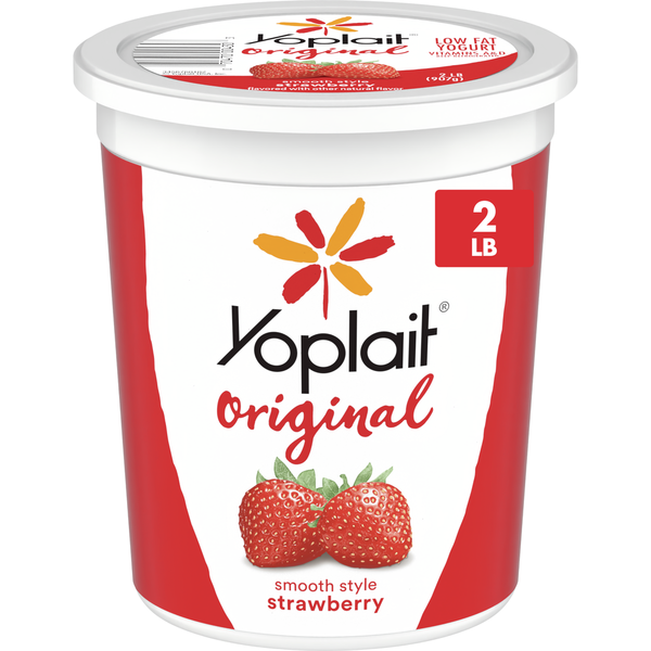 Yogurt Yoplait Original Smooth Style Strawberry Flavored Low Fat Yogurt Tub hero