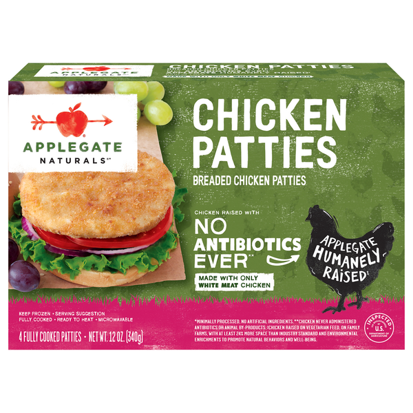 Frozen Meat & Seafood Applegate Naturals  Organic Chicken Patties 4 Ct hero