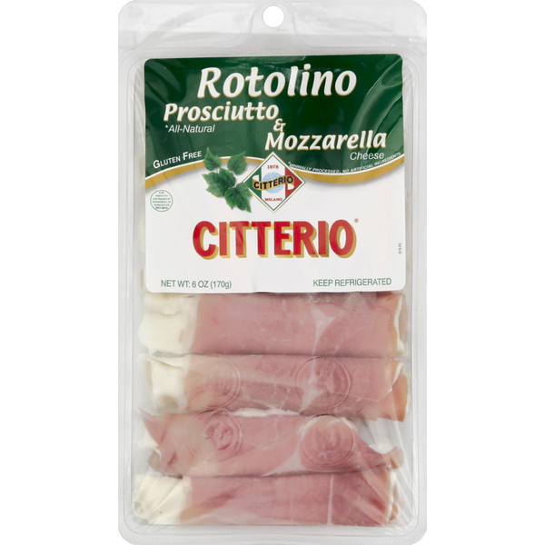 Charcuterie & Cured Meat Citterio Prosciutto & Mozzarella Cheese, Rotolino hero