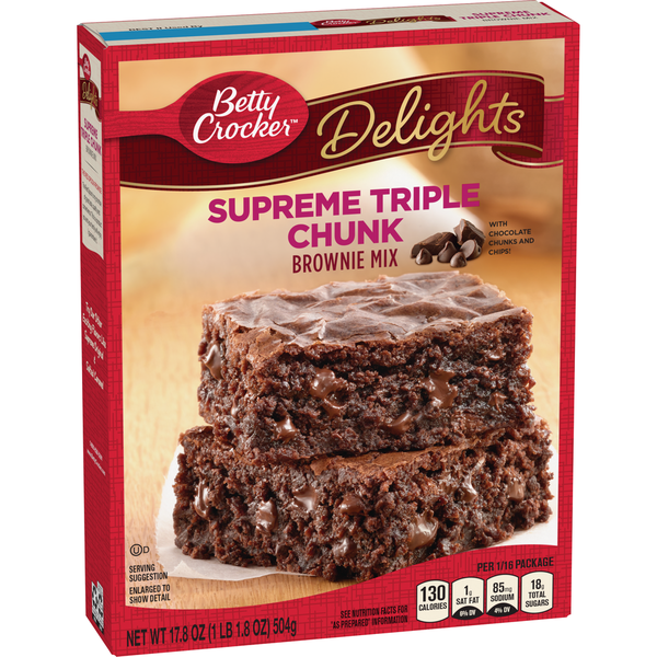 Bakery Desserts Betty Crocker Delights Triple Chunk Supreme Brownie Mix hero