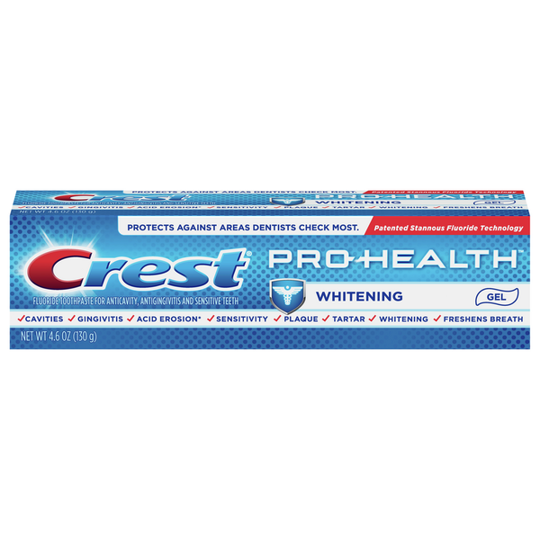 Oral Hygiene Crest Toothpaste, Fluoride, Whitening, Gel hero